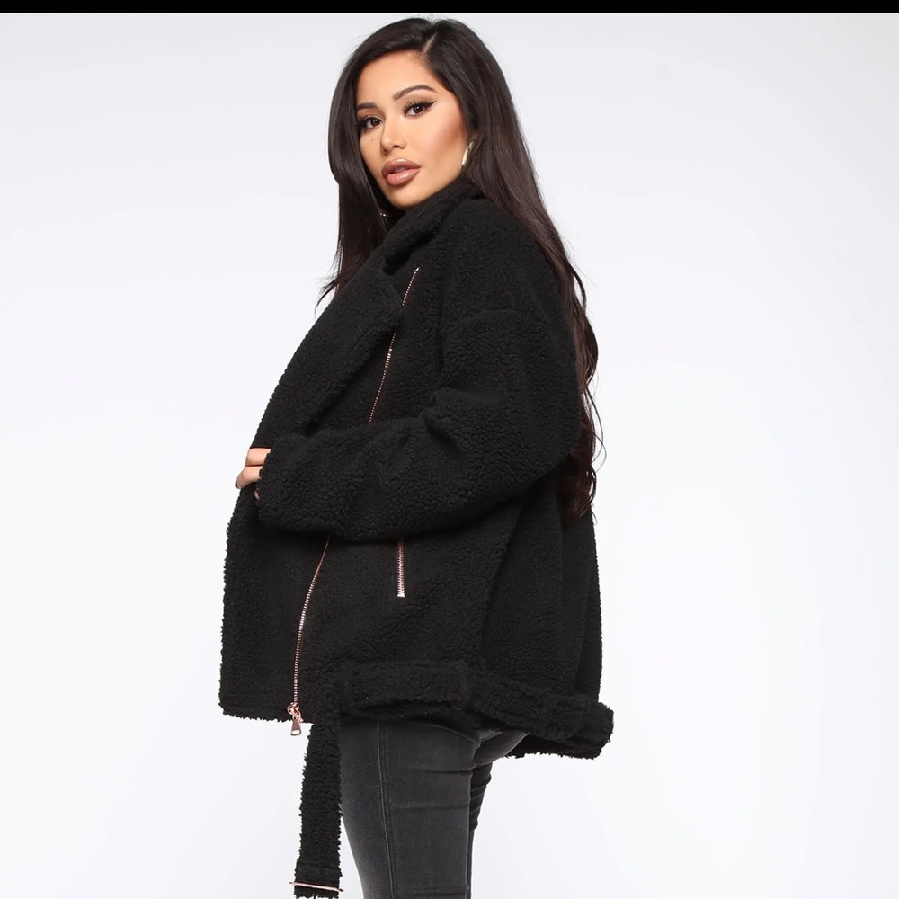 Fashion Nova Black Teddy Bear Coat